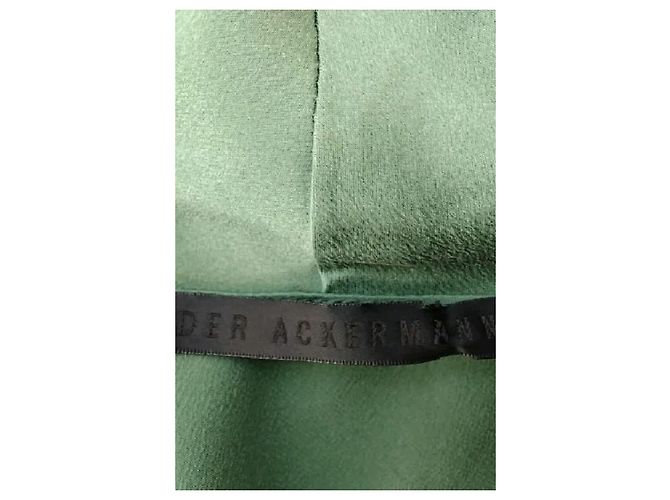 Haider Ackermann Camicia di seta verde - vista 7