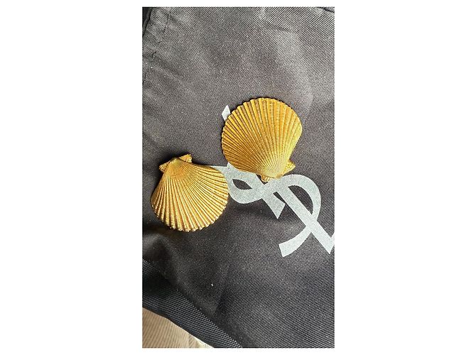 YVES SAINT LAURENT · Orecchini vintage a clip in conchiglia · Anni 1980 D'oro - Ansicht 2