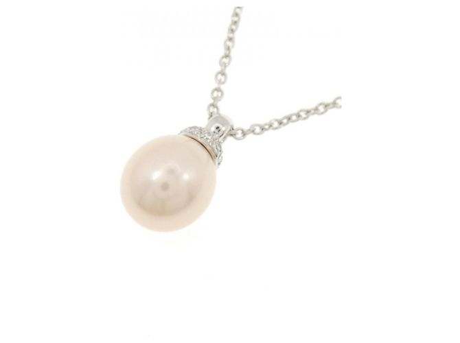Autre Marque Collana in platino con perle d'acqua dolce e diamanti Argento - vista 3