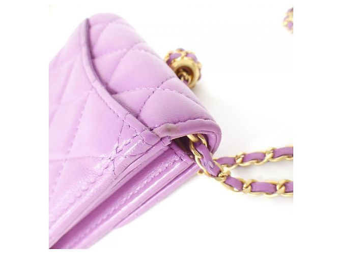 Chanel AP2704 Lambskin Chain Clutch Purple - view 5