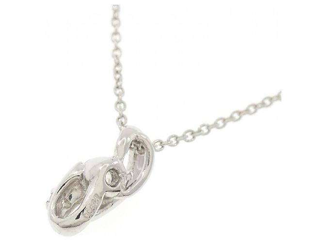 Autre Marque Platin-Diamant-Halskette Silber - Ansicht 4
