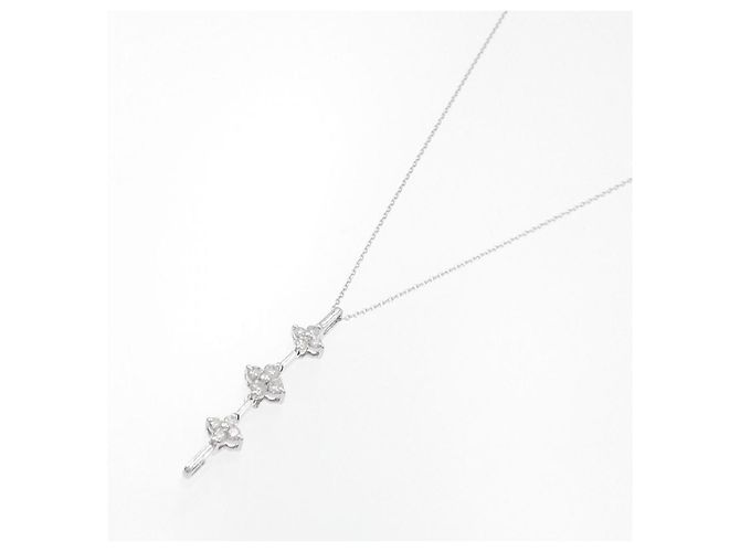 Autre Marque Au750 2way Flower Diamant-Halskette Silber - Ansicht 2