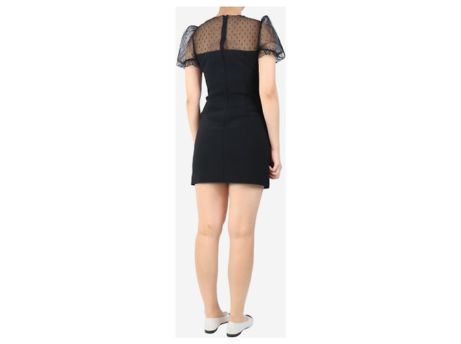 Red Valentino Schwarzes Minikleid mit Netzärmeln - Größe UK 8 - Ansicht 2