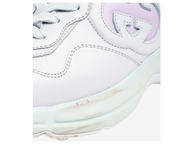 Gucci Blaue Rhyton-Ledertrainer - Größe EU 38,5 - Ansicht 5