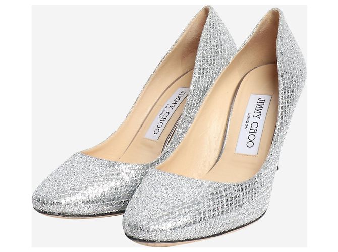 Jimmy Choo Silberne glitzernde Absätze - Größe EU 36 (UK 3) - Ansicht 2