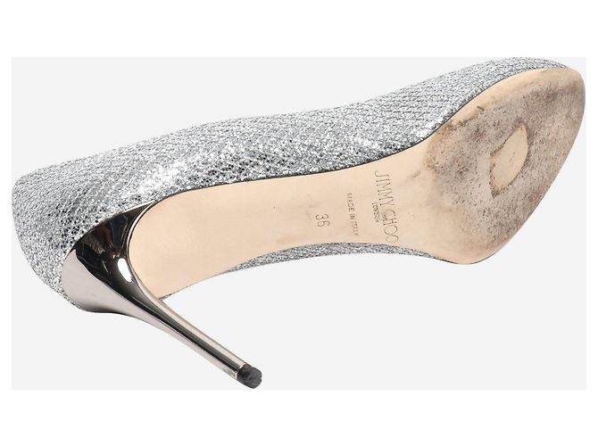 Jimmy Choo Silberne glitzernde Absätze - Größe EU 36 (UK 3) - Ansicht 6