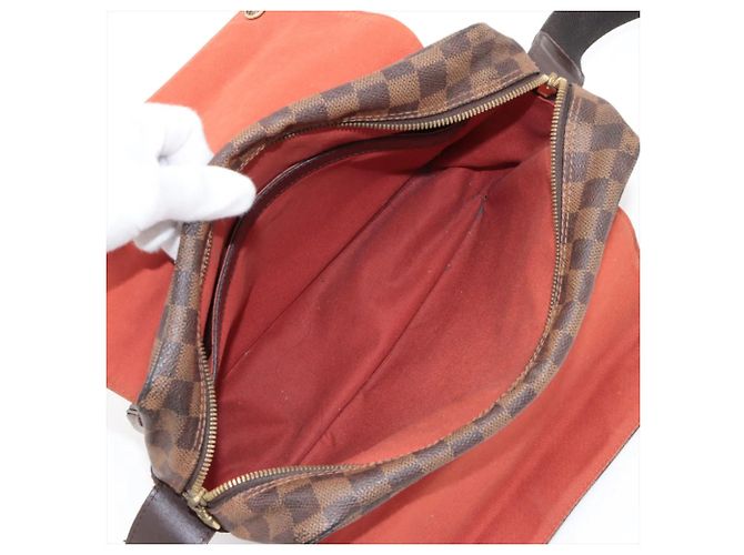 Borsa a tracolla in pelle Damier Naviglio di Louis Vuitton Marrone - vista 6