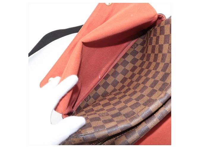 Borsa a tracolla in pelle Damier Naviglio di Louis Vuitton Marrone - vista 9