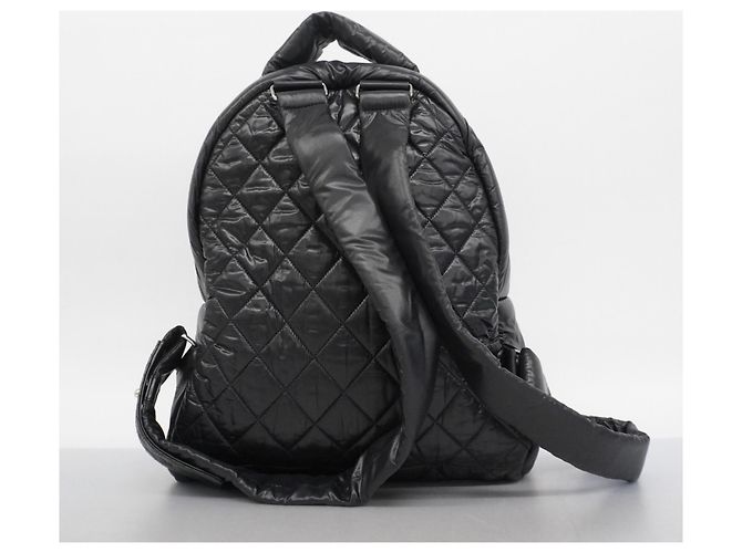 Chanel Cambon Nylon Rucksack Schwarz - Ansicht 12