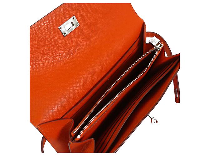 Cartera Longa Kelly Epsom Naranja Hermès - vista 3