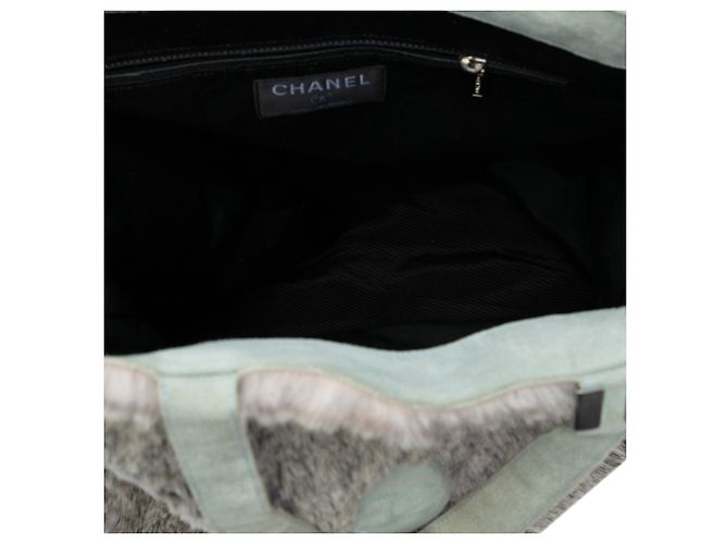 Chanel Graue CC Kaninchenfell Tote Braun - Ansicht 4