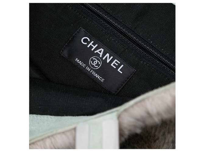 Chanel Graue CC Kaninchenfell Tote Braun - Ansicht 5