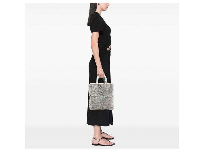 Chanel Graue CC Kaninchenfell Tote Braun - Ansicht 7