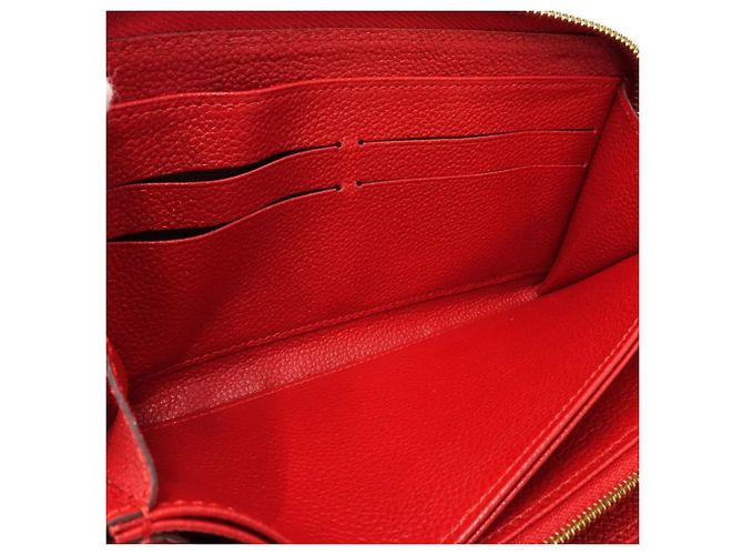 Louis Vuitton Monogram Empreinte Long Wallet Red - view 7