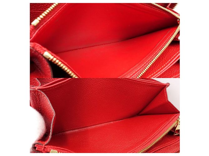 Louis Vuitton Monogram Empreinte Long Wallet Red - view 8