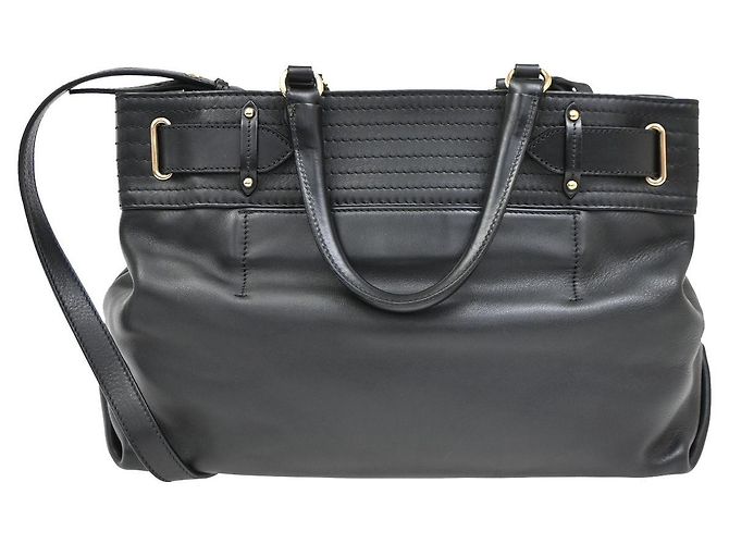 Salvatore Ferragamo Gancini Tote aus Leder Schwarz - Ansicht 2