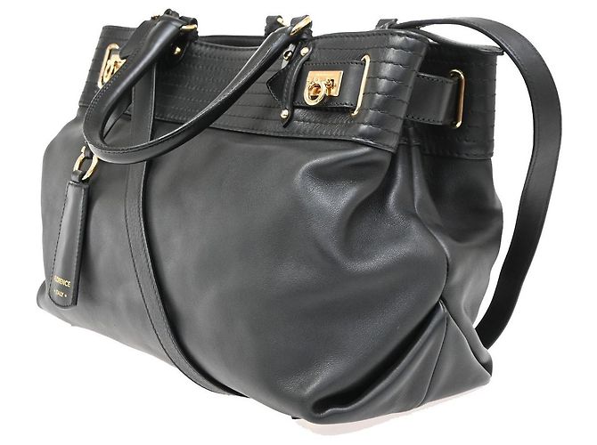 Salvatore Ferragamo Gancini Tote aus Leder Schwarz - Ansicht 3
