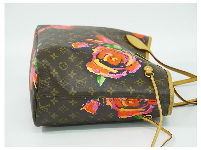 Neverfull Tote von Louis Vuitton Limited Edition Monogram Roses MM Braun - Ansicht 3