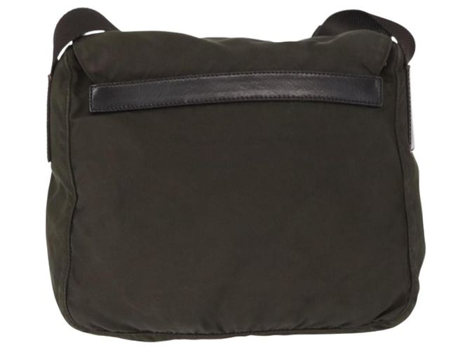 Borsa Messenger con Fibbia Prada Tessuto Piccola Cachi - vista 2
