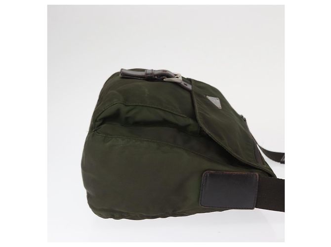 Borsa Messenger con Fibbia Prada Tessuto Piccola Cachi - vista 3