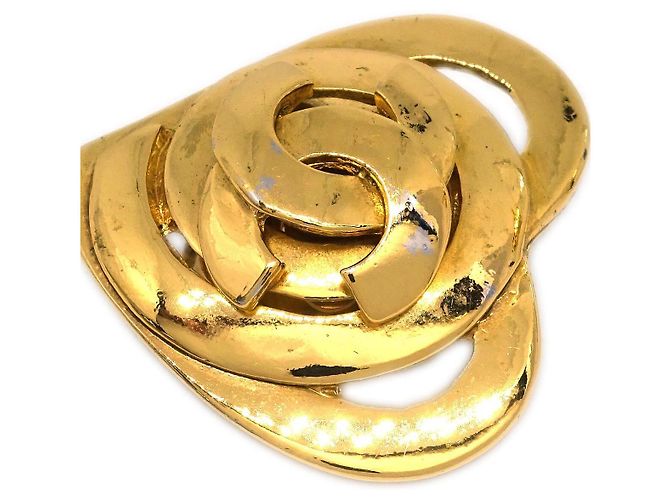 Pendente in metallo a forma di cuore CC di Chanel D'oro - vista 2