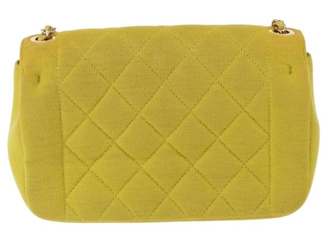 Borsa a tracolla mini in jersey trapuntato Chanel Chic With Me Giallo - vista 2