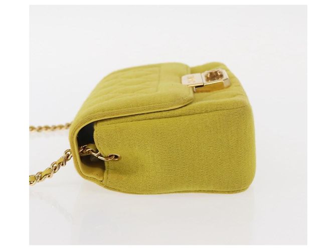 Borsa a tracolla mini in jersey trapuntato Chanel Chic With Me Giallo - vista 4