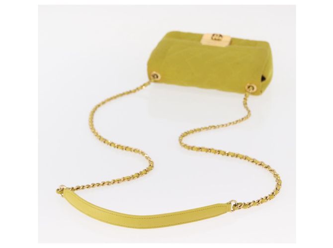 Borsa a tracolla mini in jersey trapuntato Chanel Chic With Me Giallo - vista 6