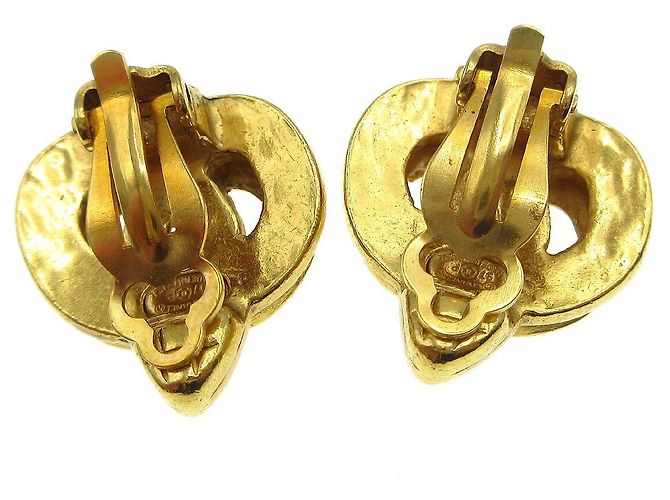 Chanel Vintage CC Heart Clip-On Metal Small D'oro - vista 2