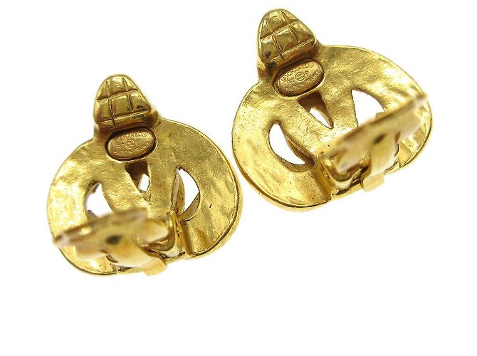 Chanel Vintage CC Heart Clip-On Metal Small D'oro - vista 3