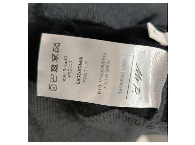 Autre Marque Mr. P. Strickjacke mit Reißverschluss aus grauem Kaschmir - Ansicht 4