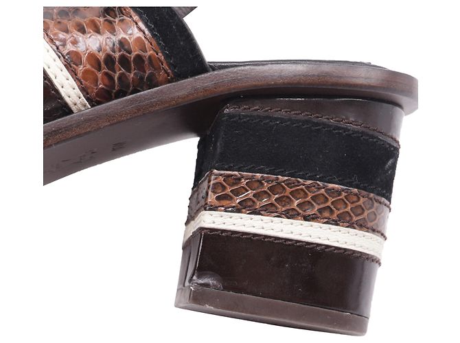 Sandali Tory Burch Edina 100 in pelle marrone - vista 11