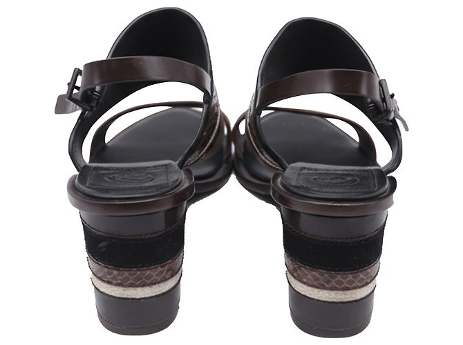 Sandali Tory Burch Edina 100 in pelle marrone - vista 5