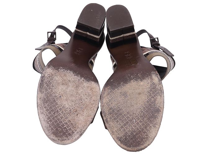 Sandali Tory Burch Edina 100 in pelle marrone - vista 7