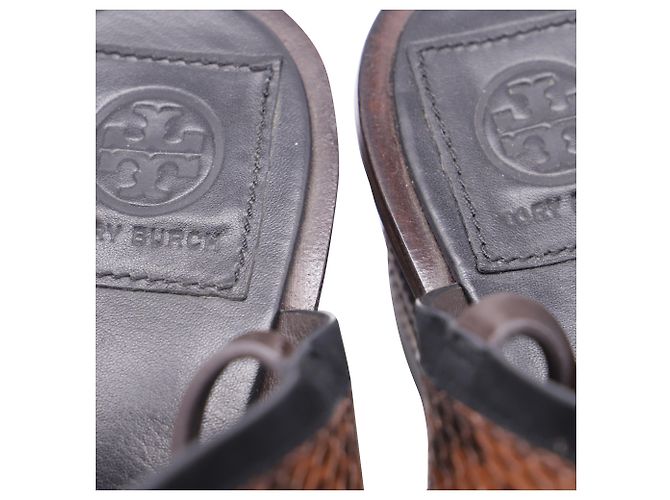 Sandali Tory Burch Edina 100 in pelle marrone - vista 9