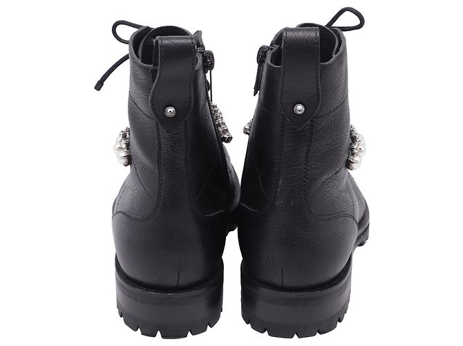 Stivali da combattimento decorati Jimmy Choo Cruz in pelle nera Nero - vista 5