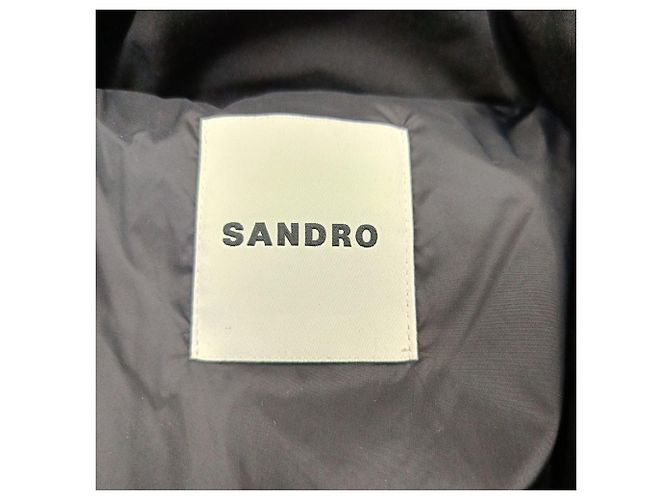 Sandro gesteppte Daunenjacke mit Reißverschluss aus schwarner Polyamid Schwarz - Ansicht 5