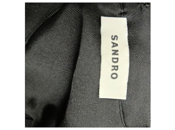 Top halter de poliéster negro adornado con cristales Sandro Storm - vista 4