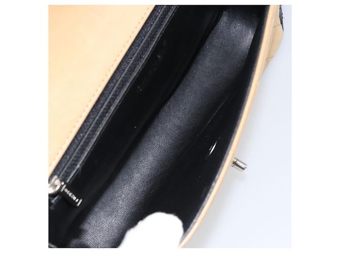 Chanel Vintage Quadrat CC Umhängetasche aus gestepptem Lammleder Medium Beige - Ansicht 5