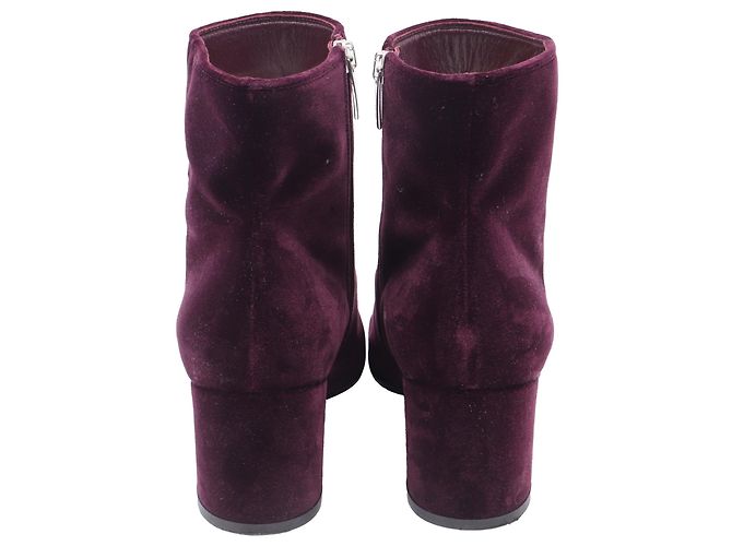 Botines de tacón bloque Margaux en terciopelo burdeos de Gianvito Rossi Roja - vista 5