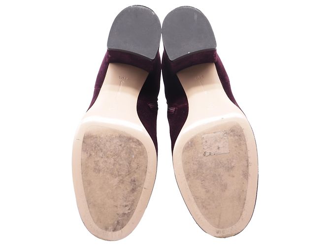 Botines de tacón bloque Margaux en terciopelo burdeos de Gianvito Rossi Roja - vista 6