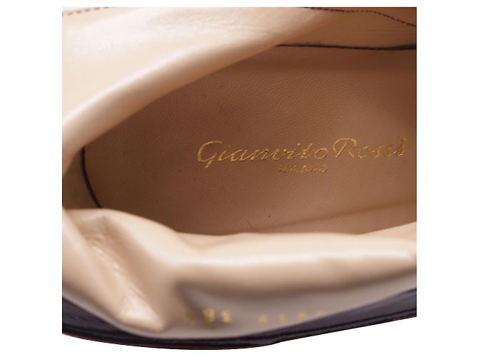Botines de tacón bloque Margaux en terciopelo burdeos de Gianvito Rossi Roja - vista 8