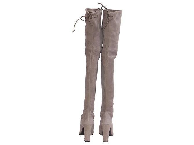 Botas acima do joelho Stuart Weitzman Highland em camurça cinza - vista 5