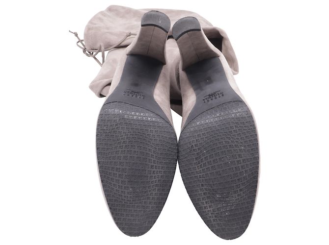 Botas acima do joelho Stuart Weitzman Highland em camurça cinza - vista 6