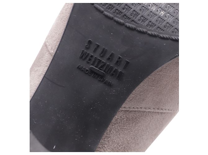 Botas acima do joelho Stuart Weitzman Highland em camurça cinza - vista 7
