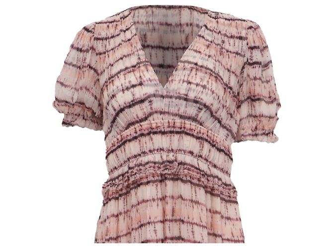 Vestido Midi V-Neck Elodie en Seda Rosa de Ulla Johnson - vista 2