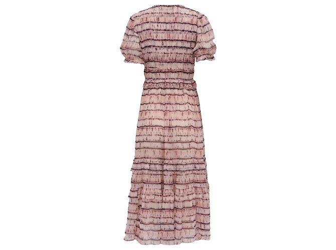 Vestido Midi V-Neck Elodie en Seda Rosa de Ulla Johnson - vista 4