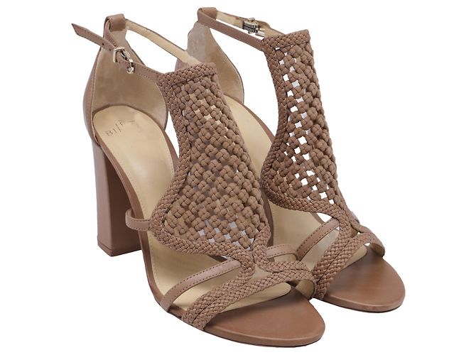 Sandali con tacco e dettaglio intrecciato in pelle marrone Alexandre Birman Rosso - vista 3