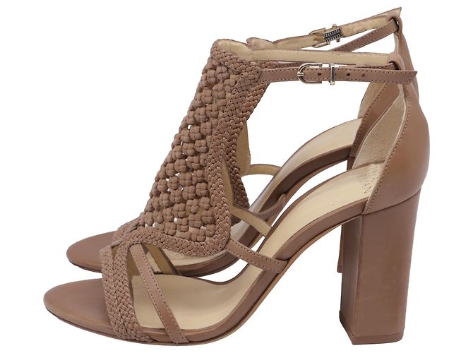 Sandali con tacco e dettaglio intrecciato in pelle marrone Alexandre Birman Rosso - vista 4