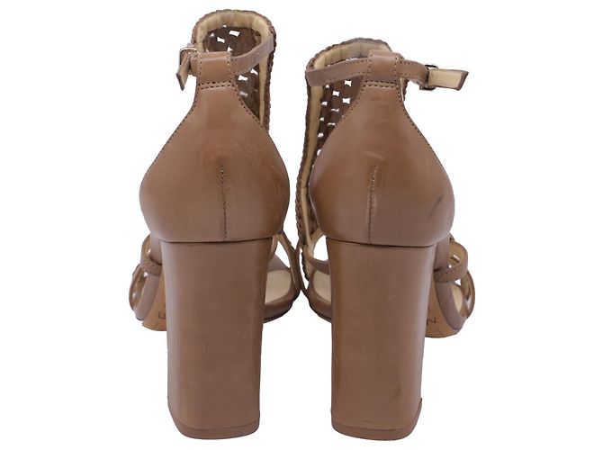 Sandali con tacco e dettaglio intrecciato in pelle marrone Alexandre Birman Rosso - vista 5